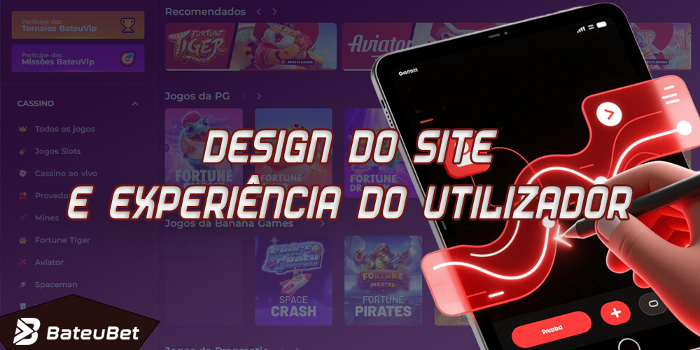 O site e o aplicativo móvel do cassino Bateubet apresentam um design vibrante e uma interface amigável.